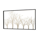 Modern Gold Metal Wall Art with Black Frame, 40''
