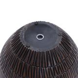 Dark brown textured resin round planter, large