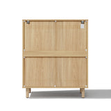 Modern Oak Wood Storage Cabinet with Drawer, 31.5'' W