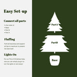 Pre-Lit Green Artificial Pine Christmas Trees ,4ft