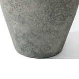 Rustic Antiqued Gray Round Terracotta Urn Vase,15''