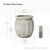 Rustic Tall Planter Pot with Drainage, 18'' H