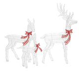 Holiday Deer Decoration with Timer and Lights, Set of 3