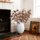 Oval Antique White Vase, 15.8'' H