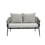 Ventura outdoor metal and rattan loveseat & coffee table set