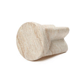 Brown &White Round Side Table with Pedestal Base,18.1''