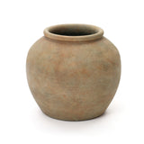Rustic Golden Brown Round Terracotta Vase,10.4''
