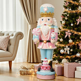 Christmas Pink Nutcracker Soldier Decor with Cake Lights, 4ft