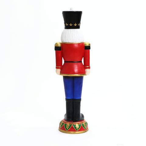 Traditional nutcracker soldier in red with lights, 3ft tall