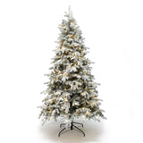 Pre-Lit Flocked Artificial Pine Christmas Tree，6.1Ft