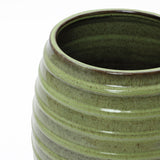 Tall Ceramic Planter Pot for Indoor Outdoor Plants with Drainage Hole, Green 17.7''
