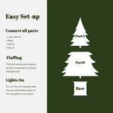 Pre-Lit Green Christmas Pine Tree with Wood Pot,3.9Ft