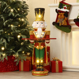 Christmas Red Soldier Nutcracker with Tray & Lights, 3ft
