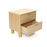 Oak Nightstand with Drawers, 21.6'' H