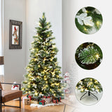 Pre-Lit Snow-Flocked Artificial Pine Christmas Tree, 6ft