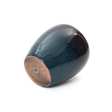 Gradient Blue Round Ceramic Planter, Glazed Plant Pots with Drainage 12'' Dia