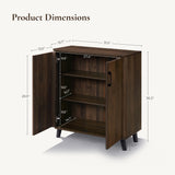 Leo Walnut Storage Cabinet with Doors, Mid-Century Modern Cabinet, 31.5" W