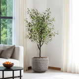 Stone Speckle Textured Ceramic Planter Pot, Gray 15.75"