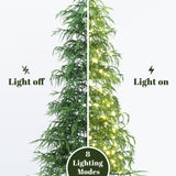 Pre-Lit Green Slender Cedar Christmas Tree with Stand,6ft