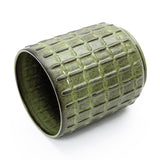 Tall Ceramic Planter Pot for Indoor Outdoor Plants with Drainage Hole, Green 14''