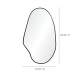 Black metal frame oblong accent wall mirror