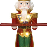 Christmas Red Soldier Nutcracker with Tray & Lights, 2ft
