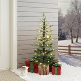 Pre-Lit Green Evergreen Christmas Tree with Potted,3.9Ft