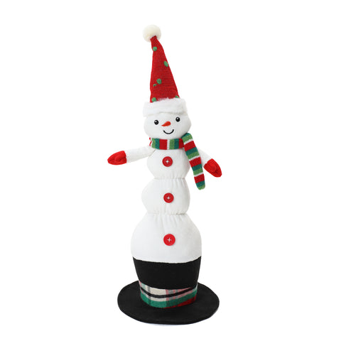 Snowman animated singing battery-powered plush toy, 18.5" tall