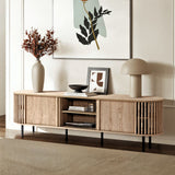 Wood TV Stand with Sliding Doors for TVs up to 75''