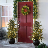 Pre-Lit Green Artificial Pine Christmas Tree ,4ft