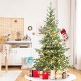 Pre-Lit Green and Gray Pine Christmas Tree with Stand,7ft