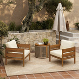 Acacia Wood Outdoor Patio Chair with Cushion