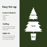 Pre-Lit Green Flocked Artificial Christmas Tree Potted,4.4Ft