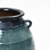 Ocean Blue Tall Round Ceramic Vase, 17.3"H