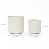  white-ceramic-planters-next-to-each-other-with-measurements 