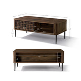 Kairo Basket Weave Design Manufactured Wood Coffee Table, Oak47"