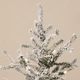 Pre-Lit Snow-Flocked Christmas Tree with Base,4Ft