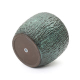 Antique Green Ceramic Planter Pot with Textured Surface, Round Flower Pots for Plants 14'' Dia