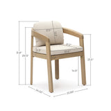 Acacia Wood Outdoor Accent Chair with Cushion