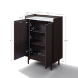 Modi Wenge Wood Storage Cabinet with Raised Sides, 29.5"