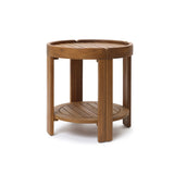 Acacia Wood Outdoor Side Table with Tray Top and Shelf, 20.4''