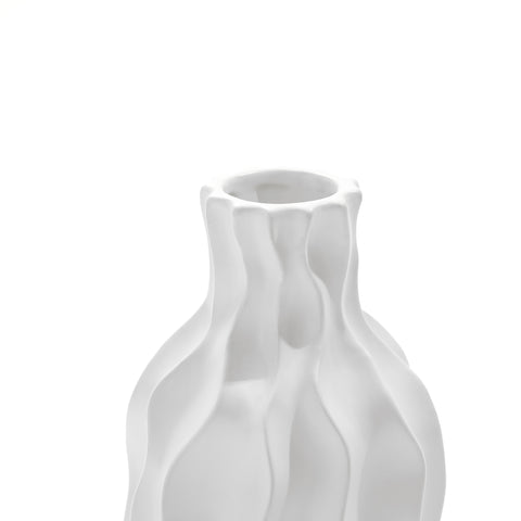 White wave ceramic tall vase