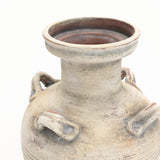 Rustic Off-White with Gray Terracotta Urn Vase,10.2''