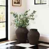 Dark Brown Rustic Vase, 13.4'' H