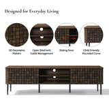 Kairo Modern Walnut TV Stand with Sliding Doors for TVs up to 75''