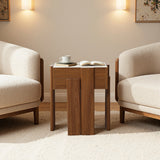 Mid century Modern 2-Tier Wood Side Table Storage Stand