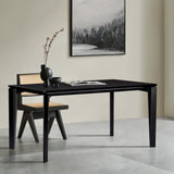 Wenge in ash veneer wood rectangle dining table with rubberwood legs - LuxenHome