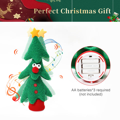 Christmas tree animated singing battery-powered plush toy, 17" tall