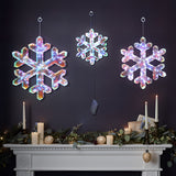 Christmas Snowflake Holiday Decoration with Lights, Set of 3