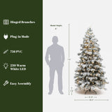 Pre-Lit Artificial Snow-Flocked Christmas Tree, 7.5ft